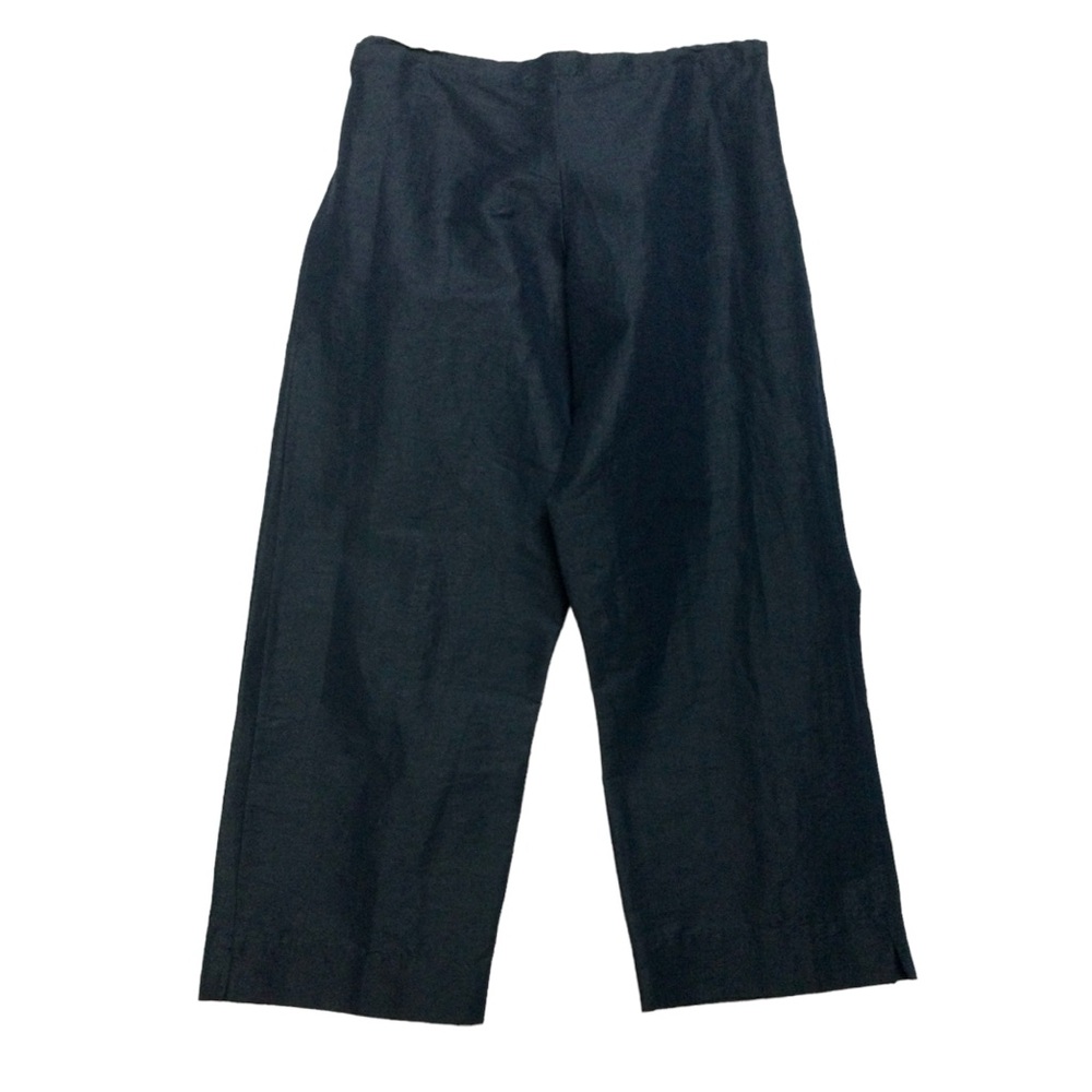 Bryn Walker Capri Pants. Linen Blend Elastic Waist. Lagenlook. Navy, Sz M NWT - Picture 3 of 12